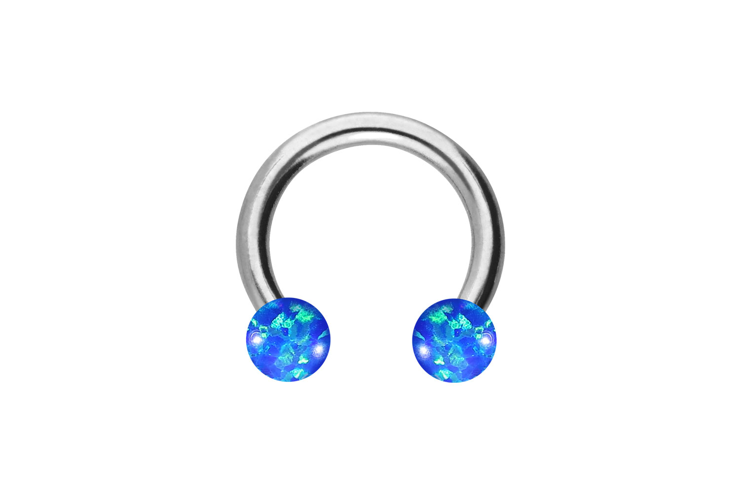 Titan Hufeisenring Piercing SYNTHETISCHE OPALE